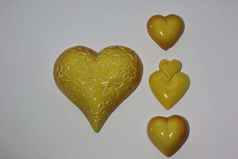 Imprinted Heart Set (hearts , yellow)